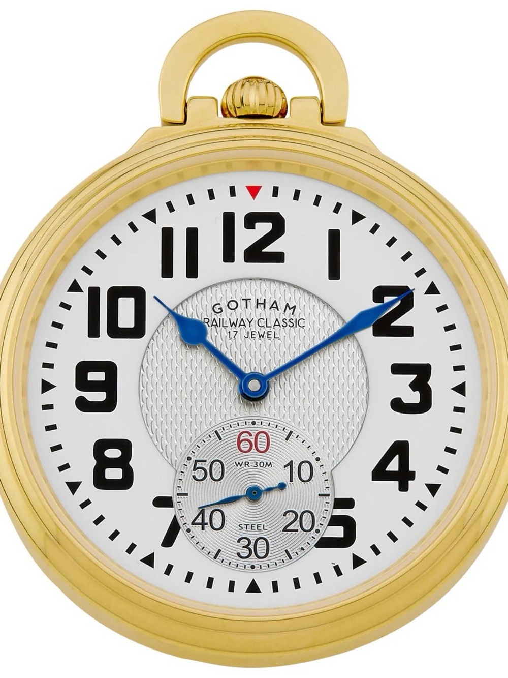 Gothem Men’s Gold Plated Stainless Steel Hand Wind Pocket Watch, New